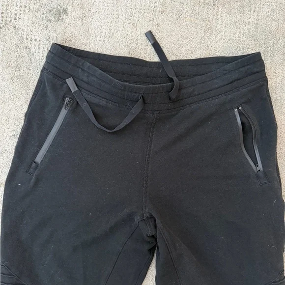 ALO Yoga Women's Moto Black Ribbed Track Pants - Picture 4 of 5